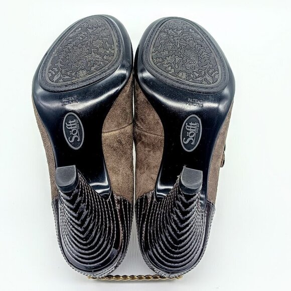 Sofft Brown Suede Patent Leather Mary Jane Pumps 7.5 - Picture 9 of 10